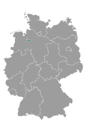 Deutschland-Karte mit Auswahl vom Bundesland Bremen