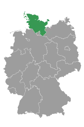 Deutschland-Karte mit Auswahl vom Bundesland Schleswig-Holstein