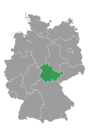 Deutschland-Karte mit Auswahl vom Bundesland Thüringen