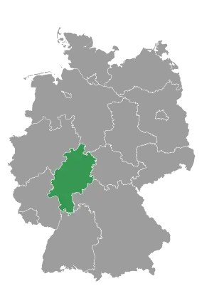 Deutschland-Karte-Bundesland-Hessen-in-grün